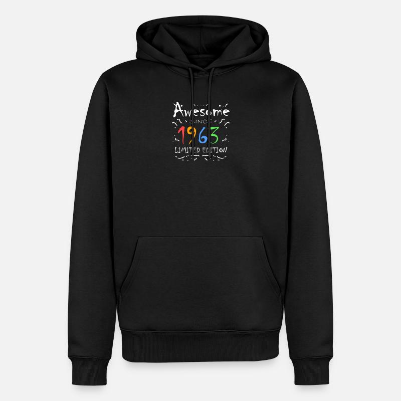 1963 - Sweat à capuche Premium bio Homme - noir
