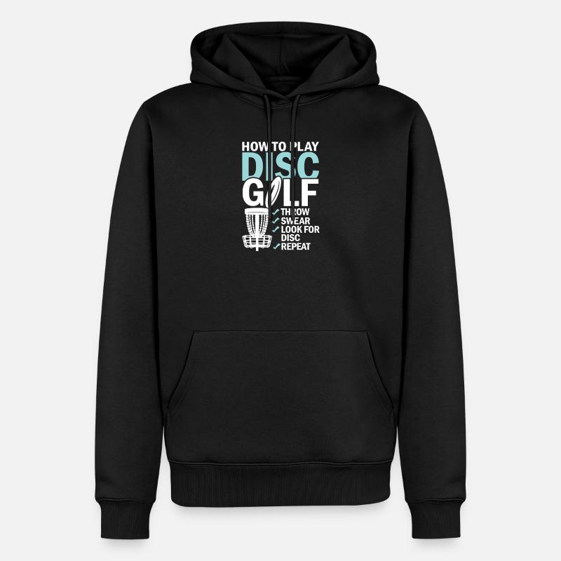 Discgolf Lernen Motivation Design - Männer Premium Bio Hoodie - Schwarz