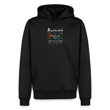 1985 - Jahrgang 1985 - Fantastisch seit 1985 - Männer Premium Bio Hoodie - Schwarz - Vorne - Nico (187cm)