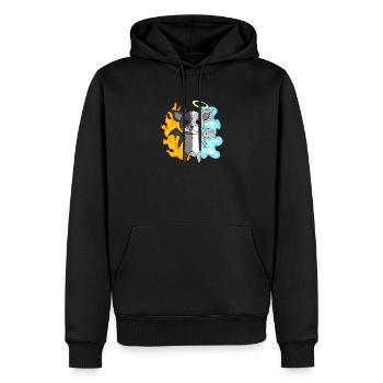Dog Terrier - Angel and Devil - Men’s Premium Organic Hoodie - black - Front - Nico (187cm)