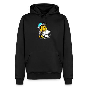 Abeille avec oreiller et bonnet de couchage - Sweat à capuche Premium bio Homme - noir - Devant - Nico (187cm)