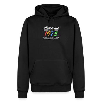 1975 - Fantastique depuis 1975 - Né en 1975 - Sweat à capuche Premium bio Homme - noir - Devant - Nico (187cm)