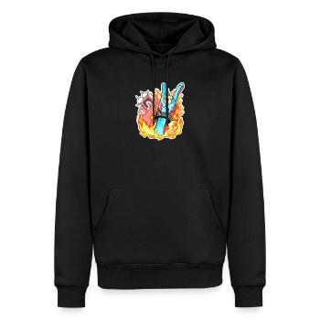 Zombie Hand Rocker - Sweat à capuche Premium bio Homme - noir - Devant - Nico (187cm)