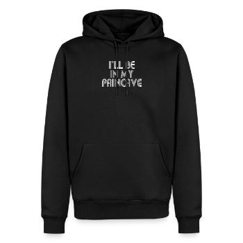 Je serai dans mon triathlon Paincave - Sweat à capuche Premium bio Homme - noir - Devant - Nico (187cm)