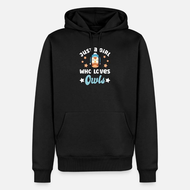 Eule Eulen - Männer Premium Bio Hoodie - Schwarz