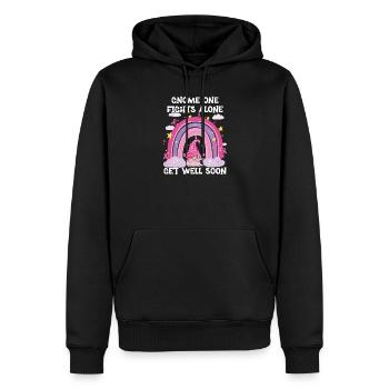 Gnome One Fights Alone Breast Cancer - Men’s Premium Organic Hoodie - black - Front - Nico (187cm)