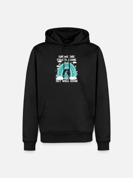 Gnome One Fights Alone Gebärmutterkrebs - Männer Premium Bio Hoodie - Schwarz