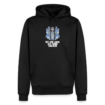 Urlaub - Männer Premium Bio Hoodie - Schwarz - Vorne - Nico (187cm)
