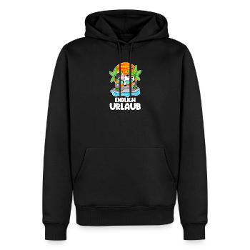 Urlaub - Männer Premium Bio Hoodie - Schwarz - Vorne - Nico (187cm)