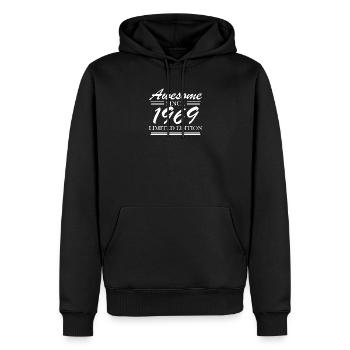 1969 - Men’s Premium Organic Hoodie - black - Front - Nico (187cm)
