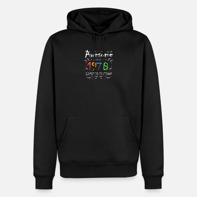 1978 - Sweat à capuche Premium bio Homme - noir