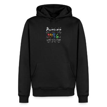 1936 - Jahrgang 1936 - Männer Premium Bio Hoodie - Schwarz - Vorne - Nico (187cm)