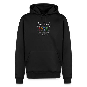 1933 - Jahrgang 1933 - Männer Premium Bio Hoodie - Schwarz - Vorne - Nico (187cm)