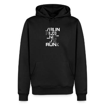 Course Sport Course Coureurs Sprinter Marathon - Sweat à capuche Premium bio Homme - noir - Devant - Nico (187cm)