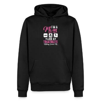 Ich Bin Eine Mutter Und Ein Triathlet - Männer Premium Bio Hoodie - Schwarz - Vorne - Nico (187cm)