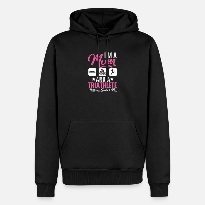 Je suis mère et triathlète - Sweat à capuche Premium bio Homme - noir