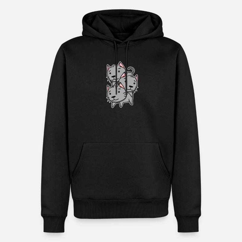 Chats mignons - Sweat à capuche Premium bio Homme - noir