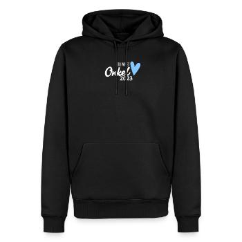 Onkel 2023 - Schwangerschaft verkünden Geschenk - Männer Premium Bio Hoodie - Schwarz - Vorne - Nico (187cm)