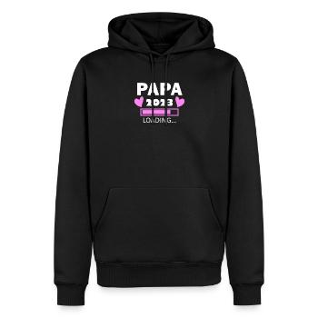 Vater 2023 - Papa 2023 Geschenk Tochter - Männer Premium Bio Hoodie - Schwarz - Vorne - Nico (187cm)