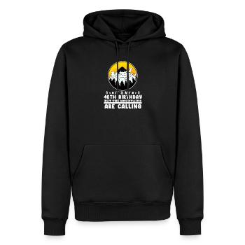 Wandern 40. Geburtstag Wanderer 40 Jahre alt - Männer Premium Bio Hoodie - Schwarz - Vorne - Nico (187cm)
