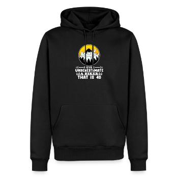 Wandern 40 Jahre alt - Männer Premium Bio Hoodie - Schwarz - Vorne - Nico (187cm)