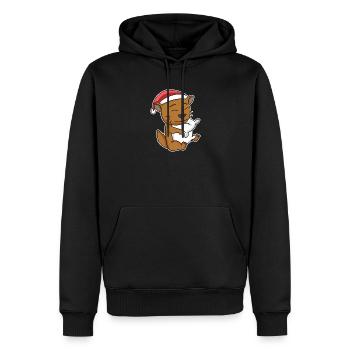 Chat somalien Noël Sleeping Tired - Sweat à capuche Premium bio Homme - noir - Devant - Nico (187cm)
