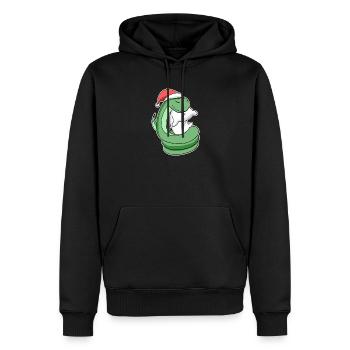 Schlange Weihnachten Schlafen Schlaf Ausschlafen - Männer Premium Bio Hoodie - Schwarz - Vorne - Nico (187cm)