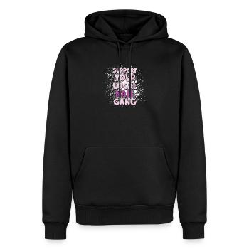 Soutenez votre Nail Gang Nail Tech local - Sweat à capuche Premium bio Homme - noir - Devant - Nico (187cm)