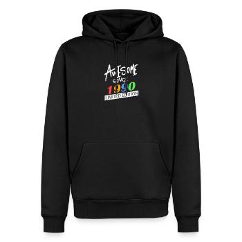 1990 - Jahrgang 1990 - Geburtsjahr 1990 - Männer Premium Bio Hoodie - Schwarz - Vorne - Nico (187cm)