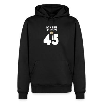 45 Geburtstag - 45 Jahre mit Krone - Männer Premium Bio Hoodie - Schwarz - Vorne - Nico (187cm)