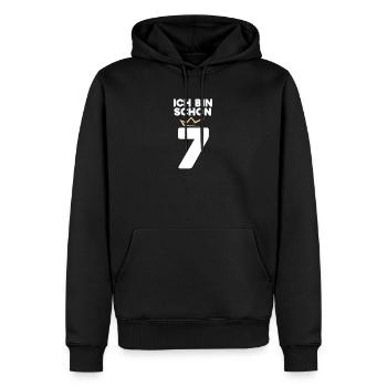 7 Geburtstag - 7 Jahre mit Krone - Männer Premium Bio Hoodie - Schwarz - Vorne - Nico (187cm)