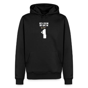 1 Geburtstag - 1 Jahre mit Krone - Männer Premium Bio Hoodie - Schwarz - Vorne - Nico (187cm)