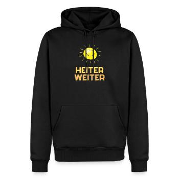 Cheerful Continue - Men’s Premium Organic Hoodie - black - Front - Nico (187cm)