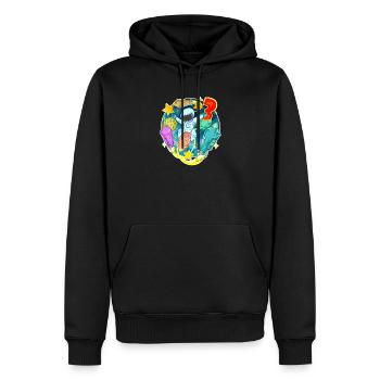 3ème anniversaire 3 ans Espace jeune astronaute - Sweat à capuche Premium bio Homme - noir - Devant - Nico (187cm)