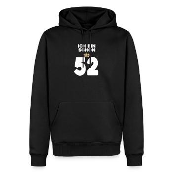 52. Geburtstag Geschenk - 52 Jahre mit Krone - Männer Premium Bio Hoodie - Schwarz - Vorne - Nico (187cm)