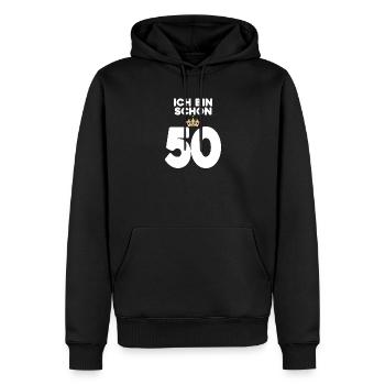 50. Geburtstag Geschenk - 50 Jahre mit Krone - Männer Premium Bio Hoodie - Schwarz - Vorne - Nico (187cm)