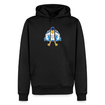 Mouette musclée Mouette Cadeau - Sweat à capuche Premium bio Homme - noir - Devant - Nico (187cm)