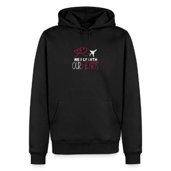 Cadeau de devis de pilote d’avion - Sweat à capuche Premium bio Homme - noir - Devant - Nico (187cm)