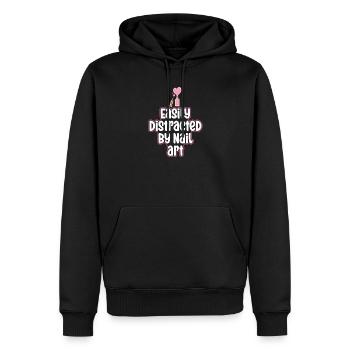 Facilement distrait par Nail Art Nail Tech - Sweat à capuche Premium bio Homme - noir - Devant - Nico (187cm)