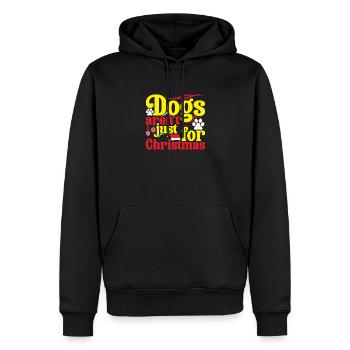 Message de Noël pour les amoureux des chiens - Sweat à capuche Premium bio Homme - noir - Devant - Nico (187cm)