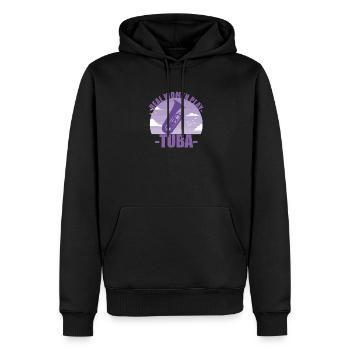 Tuba Instrument Musicien Fille Cadeau - Sweat à capuche Premium bio Homme - noir - Devant - Nico (187cm)