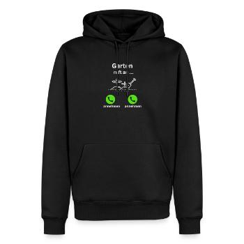 Garten ruft an - annehmen oder annehmen? - Männer Premium Bio Hoodie - Schwarz - Vorne - Nico (187cm)