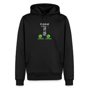 Cricket ruft an - annehmen oder annehmen? - Männer Premium Bio Hoodie - Schwarz - Vorne - Nico (187cm)