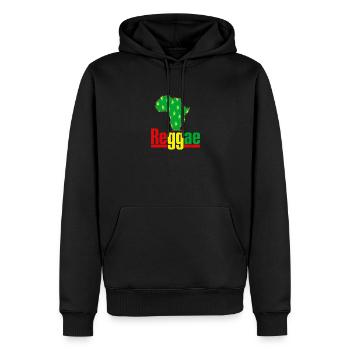 Carte Africa Reggae avec feuilles de chanvre - Sweat à capuche Premium bio Homme - noir - Devant - Nico (187cm)