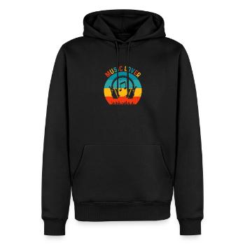 Musikliebe Retro Kopfhörer - Männer Premium Bio Hoodie - Schwarz - Vorne - Nico (187cm)