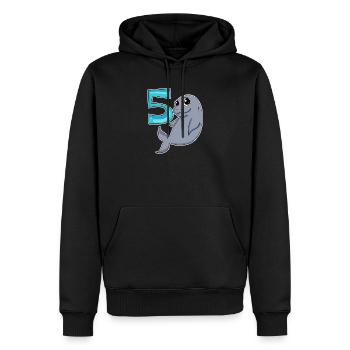 5 Jahre alt - 5. Geburtstag mit Tier Motiv - Männer Premium Bio Hoodie - Schwarz - Vorne - Nico (187cm)