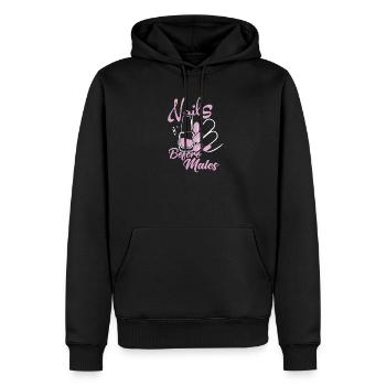 Les ongles avant les hommes Créateur d’ongles - Sweat à capuche Premium bio Homme - noir - Devant - Nico (187cm)