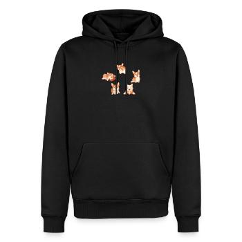 Cute Corgis pour filles - Sweat à capuche Premium bio Homme - noir - Devant - Nico (187cm)