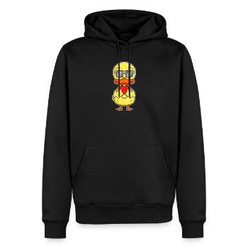 Duck with heart - Love Romantic - Men’s Premium Organic Hoodie - black - Front - Nico (187cm)