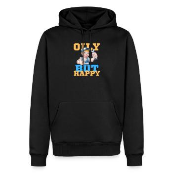 Oily but Happy Mechanic - Männer Premium Bio Hoodie - Schwarz - Vorne - Nico (187cm)